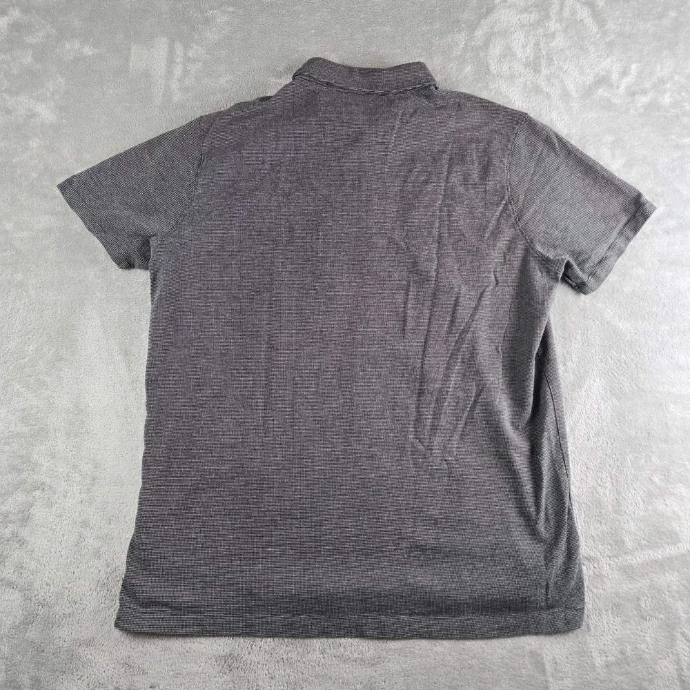 Banana Republic Dress Polo Shirt Mens XL Black Birdseye Short Sleeve Casual Work